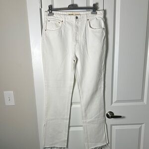 GrIfrnd Jeans Women's White High Rise Straight Jeans